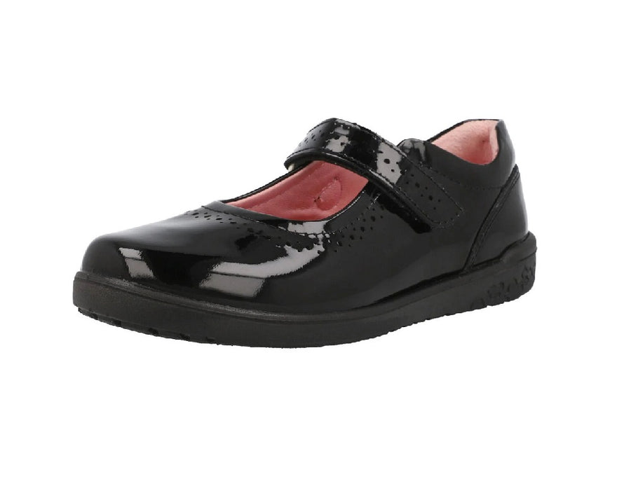 Ricosta Lillia 50 8600102/093 Black Patent School Shoes