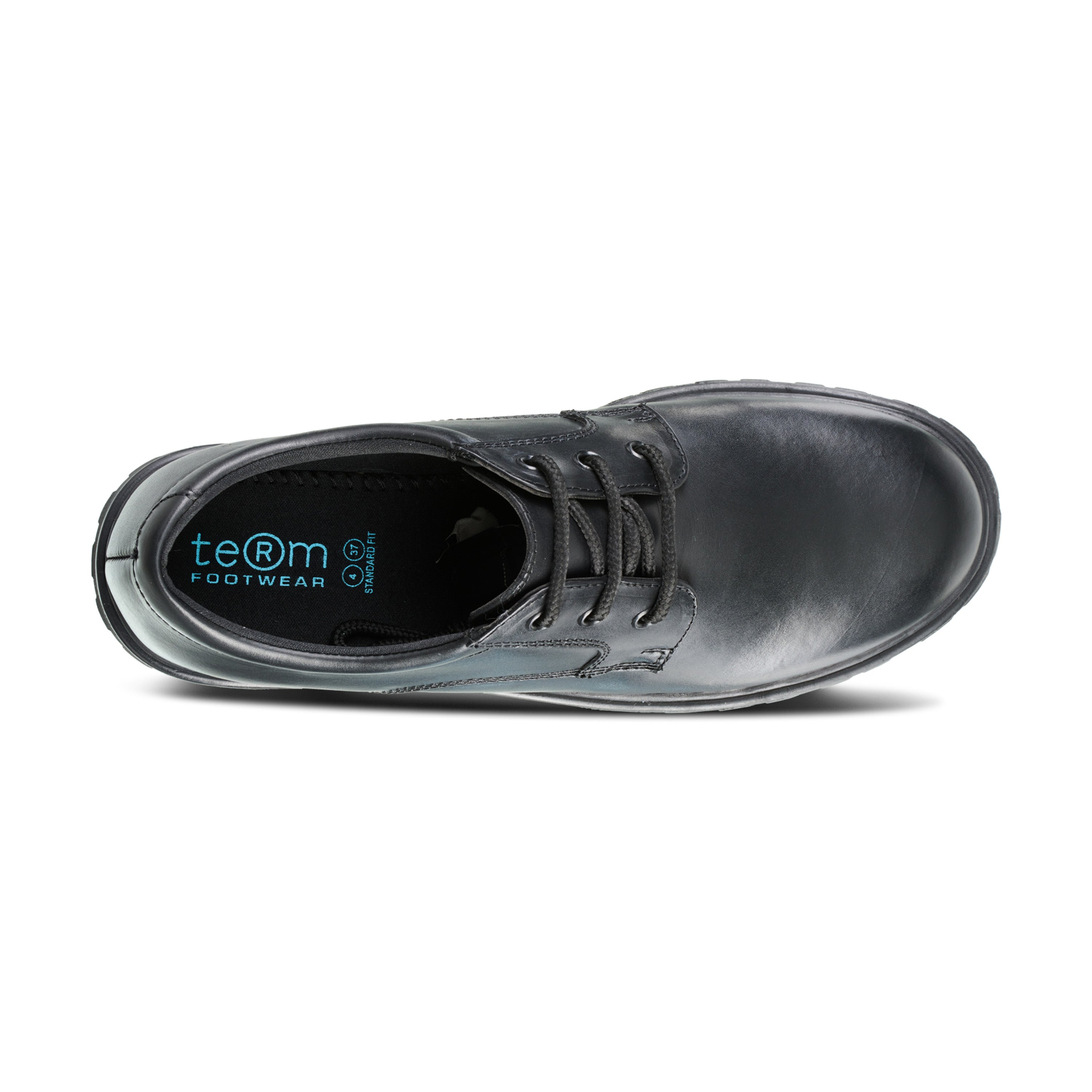 Term Term Bailey Black Lace Up School Shoe Black Unisex