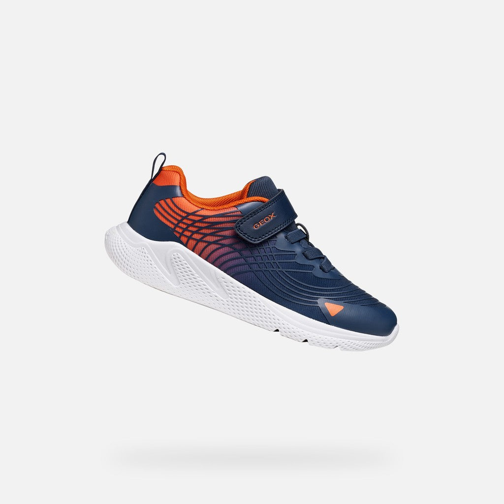 Geox J SPRINTYE B. A J66GBB 0119J C0659 Boys Navy/Orange Trainer