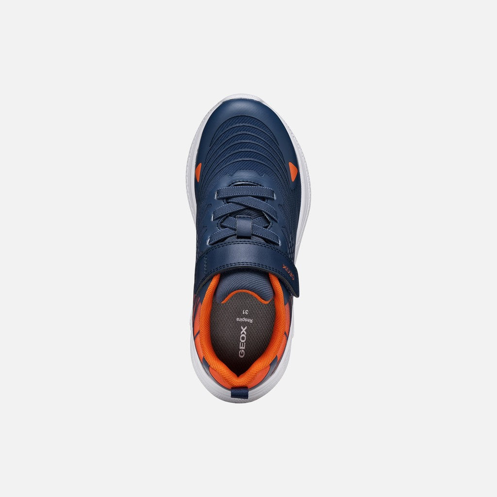 Geox J SPRINTYE B. A J66GBB 0119J C0659 Boys Navy/Orange Trainer