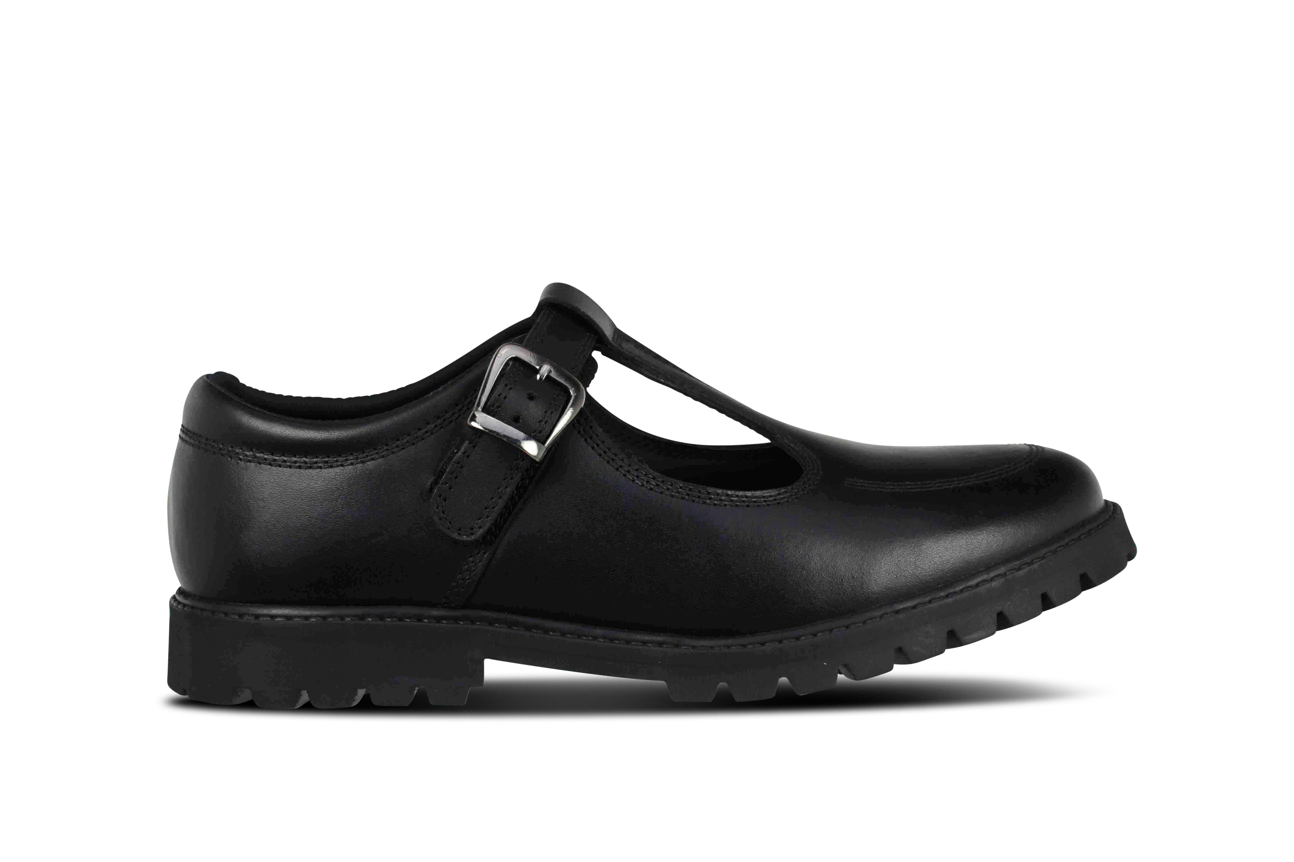 Term Term Emily Black Buckle School Shoe Black Girls