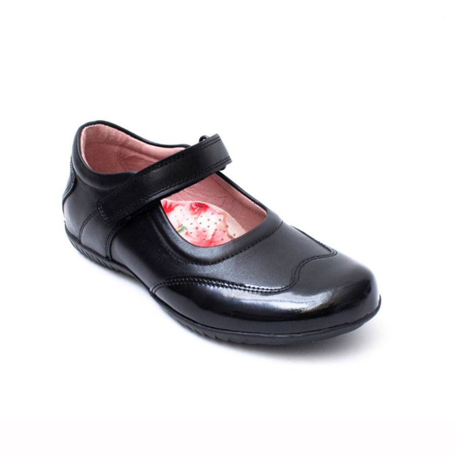 Petasil Expo 4 6085-321 Black Patent School Shoes