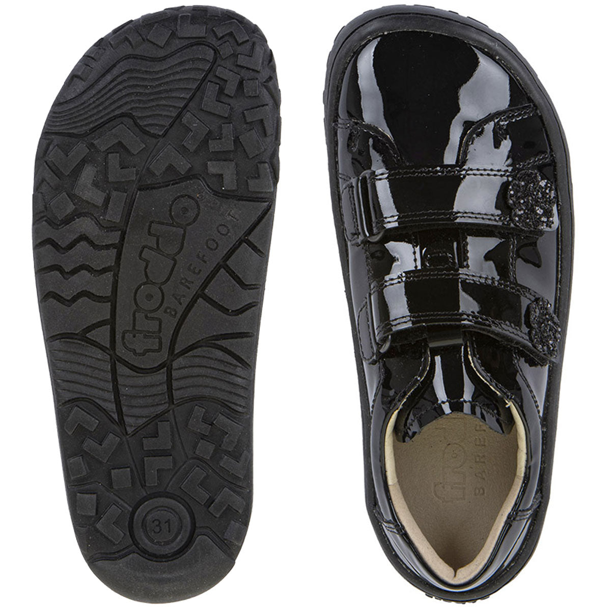 Froddo Froddo Alexandra Barefoot G3130300 Black Patent School Shoes Black Unisex