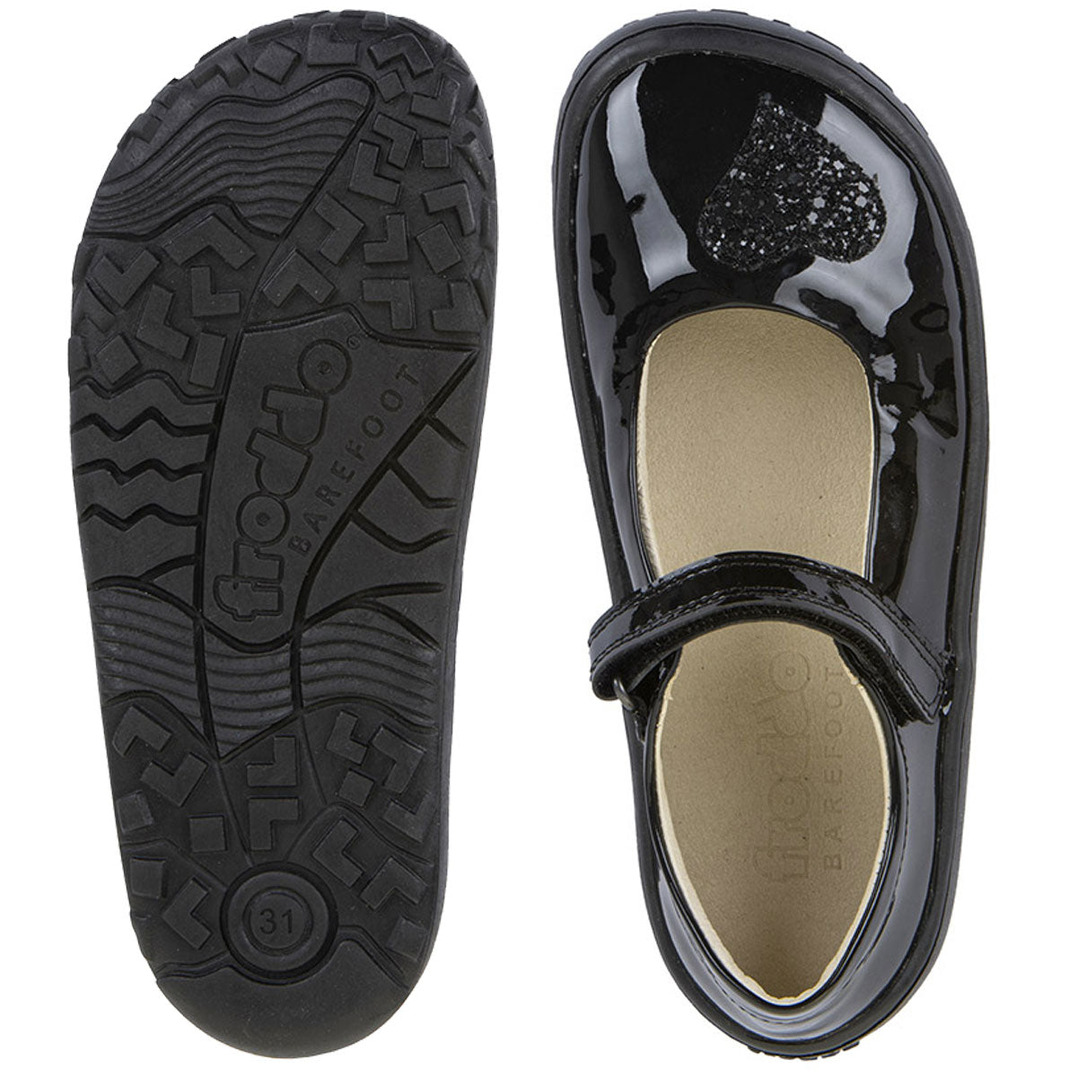 Froddo Froddo Nina H Barefoot G3140191-1 Black Patent School Shoes Black Girls