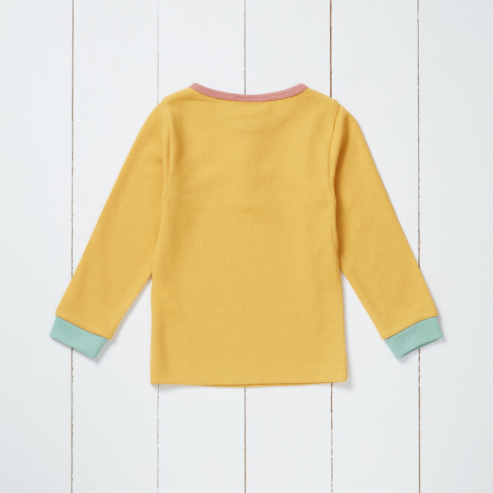 Grass & Air Grass & Air Waffle Base Layer Top GA009 Ochre Unisex