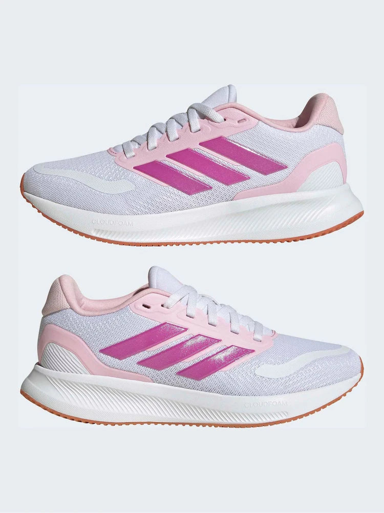 Adidas RUNFALCON 5 J - White Girls Trainer