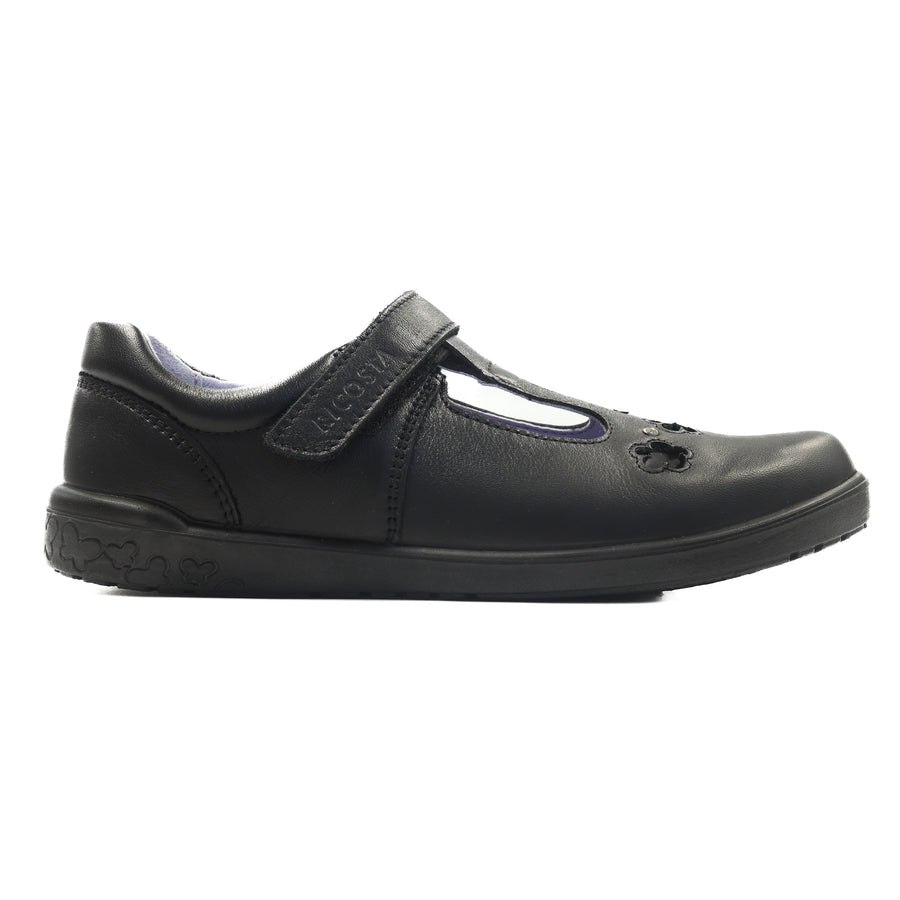 Ricosta Leona 50 8600602/090 Black Leather School Shoes Medium