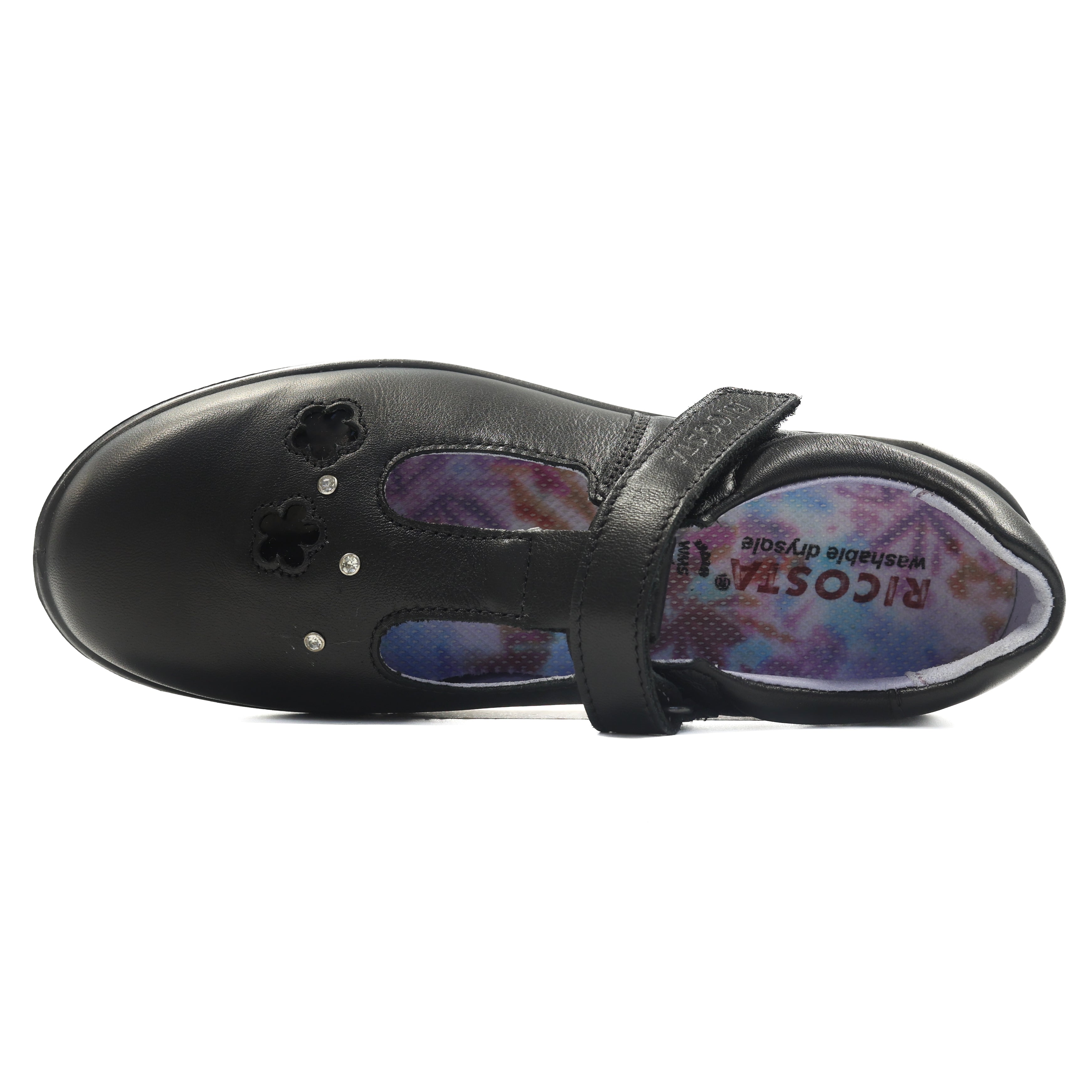 Ricosta Ricosta Leona 50 8600602/090 Black Leather School Shoes Medium Black Girls