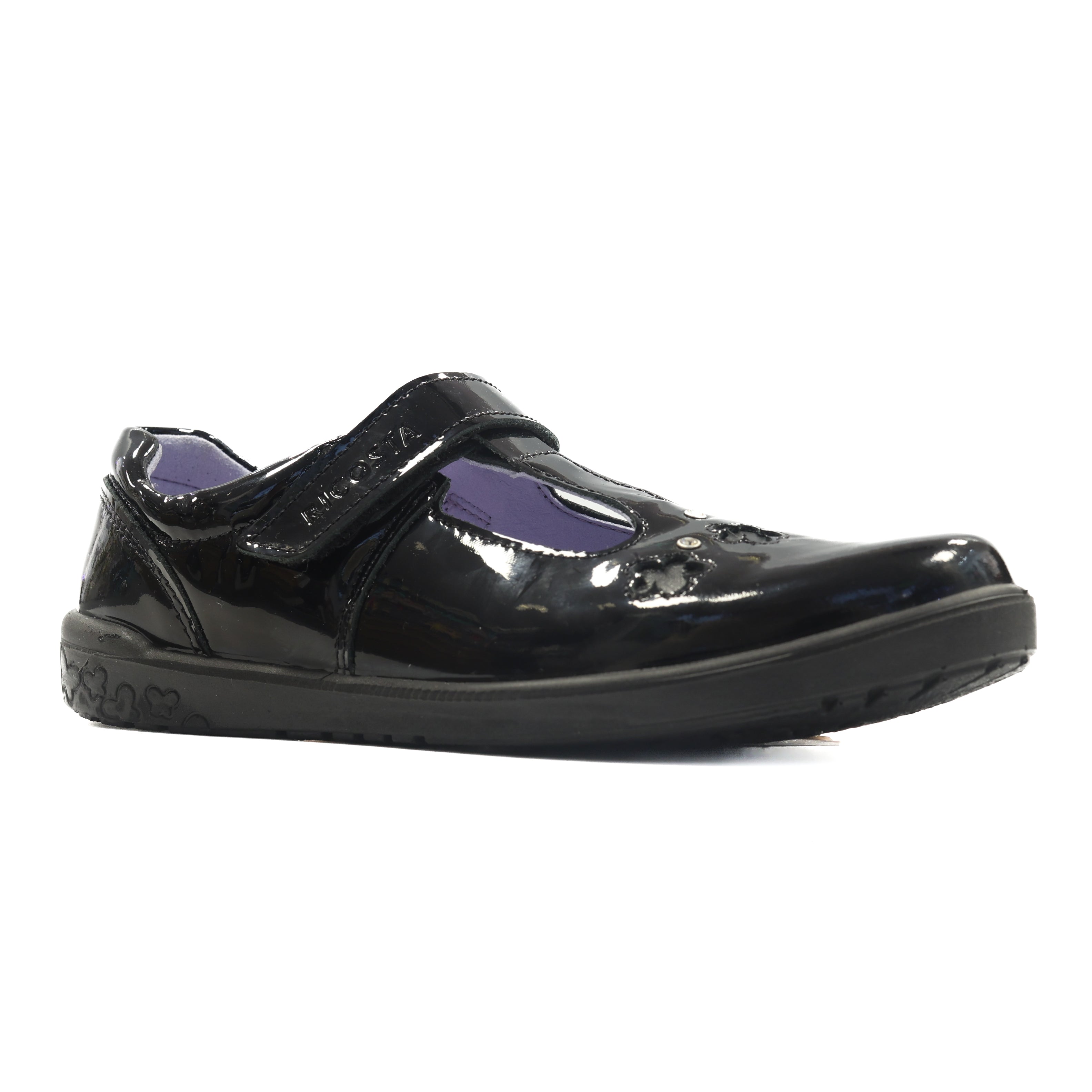 Ricosta Leona 50 8600602/093 Black Patent School Shoes