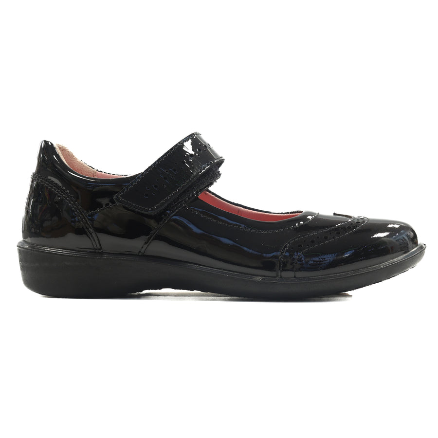 Ricosta Beryl 50 8500402/093 Black Patent School Shoes Medium