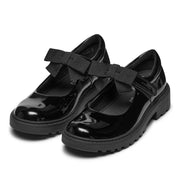 Geox J CASEY G. E J1620E 000HH C9999 Black Patent School Shoes