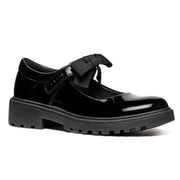 Geox J CASEY G. E J1620E 000HH C9999 Black Patent School Shoes