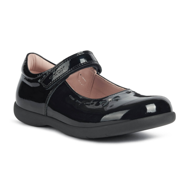 Geox Naimara GA J16FHA 00066 C9999 Black Patent School Shoes