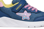 Geox J SPRINTYE J55WA OAS54 C4BE8 Blue/Pink Girls Trainer