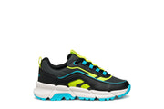 Geox J FLEXYPER PLUS BOY J56MVB  0FU54 Black / Lt Blue Trainer