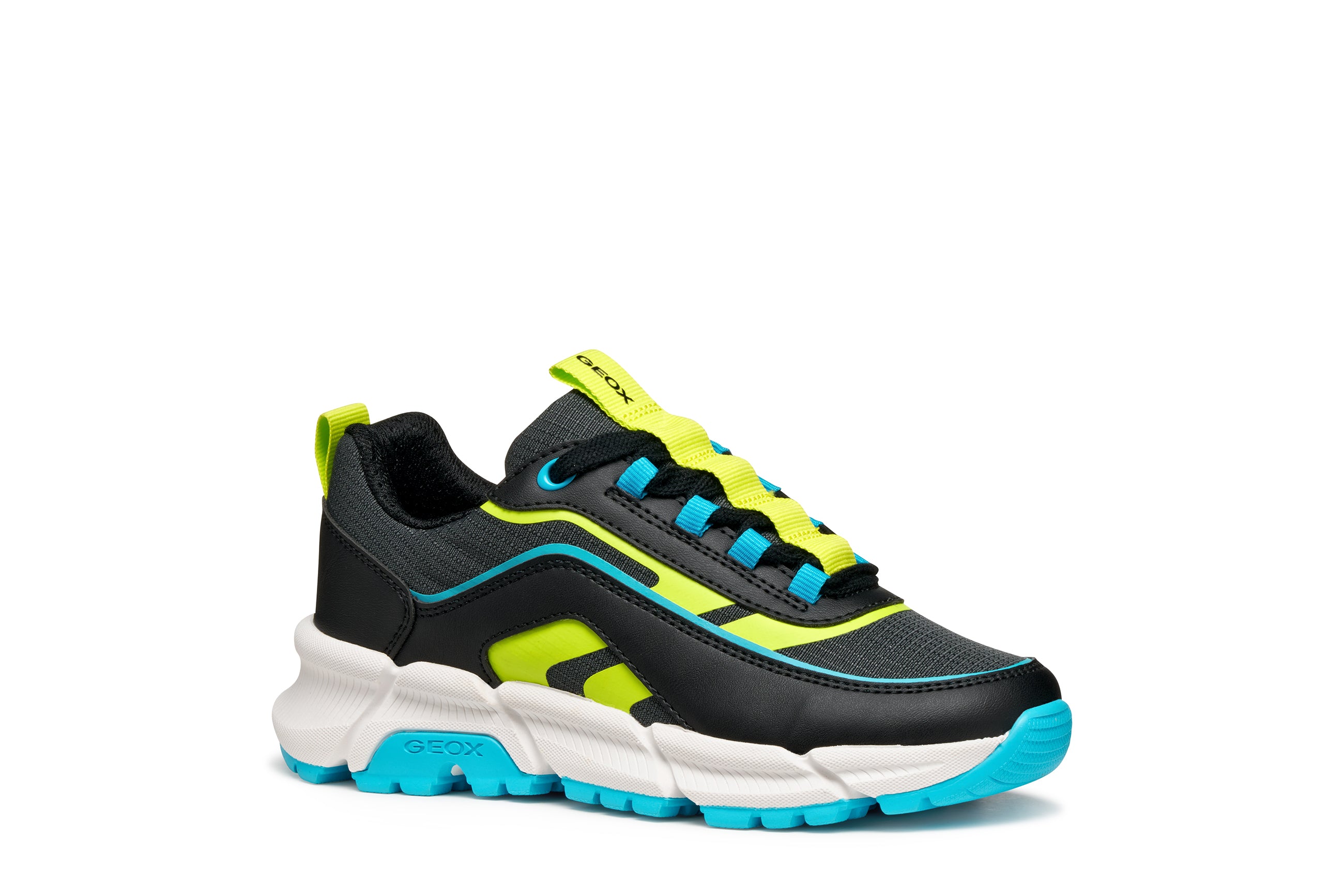 Geox Geox J FLEXYPER PLUS BOY J56MVB  0FU54 Black / Lt Blue Trainer Black / Lt Blue Boys