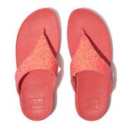 Fitflop Lulu Rosy Coral Glitter Toe Thong X03-B09