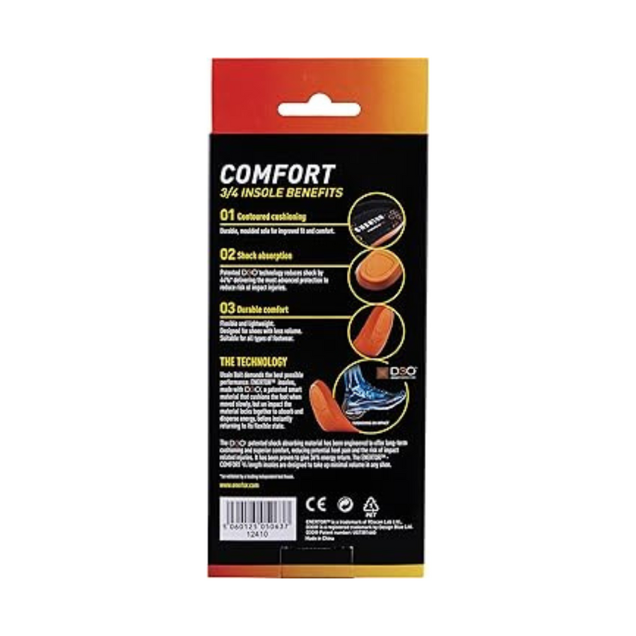 Enertor Comfort 3/4 Insoles Medium UK Size 6-9