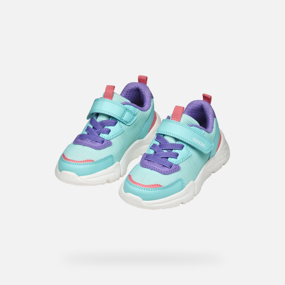 Geox Geox J Loftus A J55M2A 011BC C4A8R Aqua / Lilac Trainers Aqua / Lilac Girls