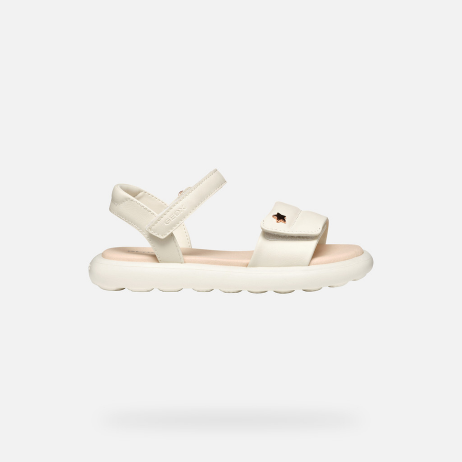 Geox J Sandal Puffypop J55MSD 000BC C1058 Girls Lt Ivory Sandals