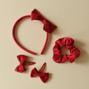 Rockahula Kids School Velvet Bow Set Red HBTS200R