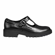 Geox J Casey T-Bar J8420E 00043 Black School Shoes