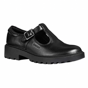 Geox J Casey T-Bar J8420E 00043 Black School Shoes