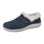 DB Shoes Talala 72986N Ladies Navy Felt 2V Slippers