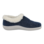 DB Shoes Talala 72986N Ladies Navy Felt 2V Slippers