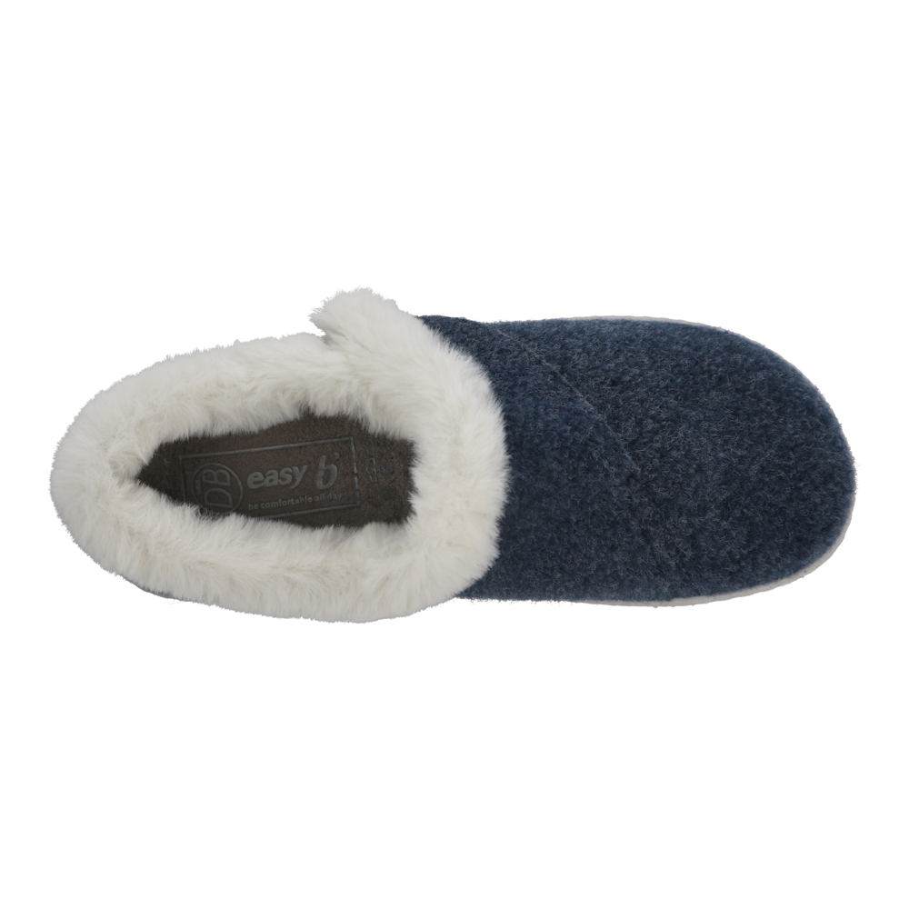 Db Shoes DB Shoes Talala 72986N Ladies Navy Felt 2V Slippers Navy 2V Ladies