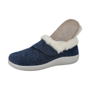 DB Shoes Talala 72986N Ladies Navy Felt 2V Slippers