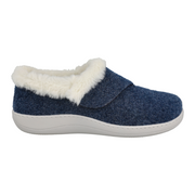 DB Shoes Talala 72986N Ladies Navy Felt 2V Slippers