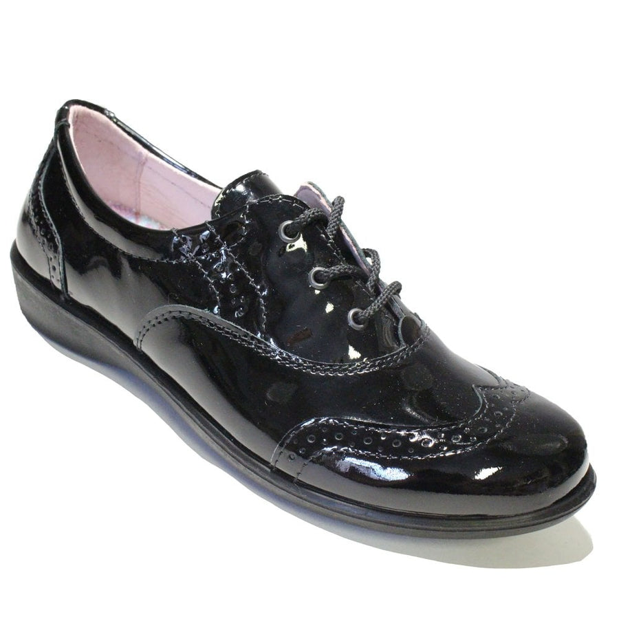Ricosta Kate 50 8500202/093  Black Patent Medium School Shoes