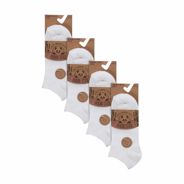 Panda Stick White Bamboo Trainer Socks 42B795