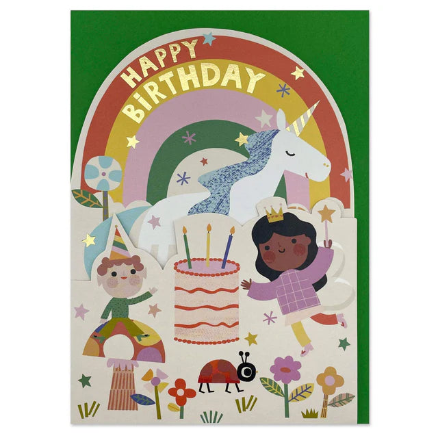 Raspberry Blossom FAN09 Happy Birthday Card